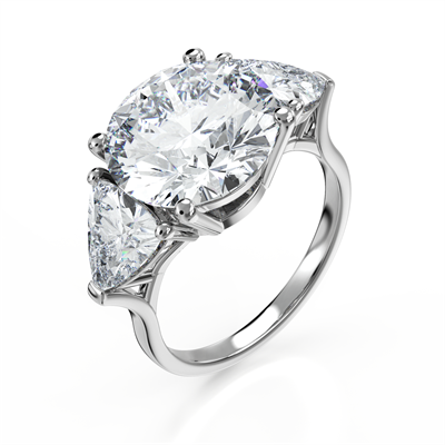 4 prongs 5 carat engagement ring